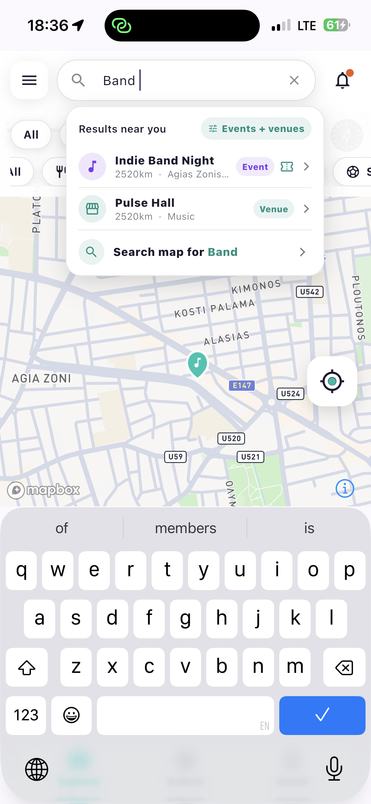 Avenue category filters screen